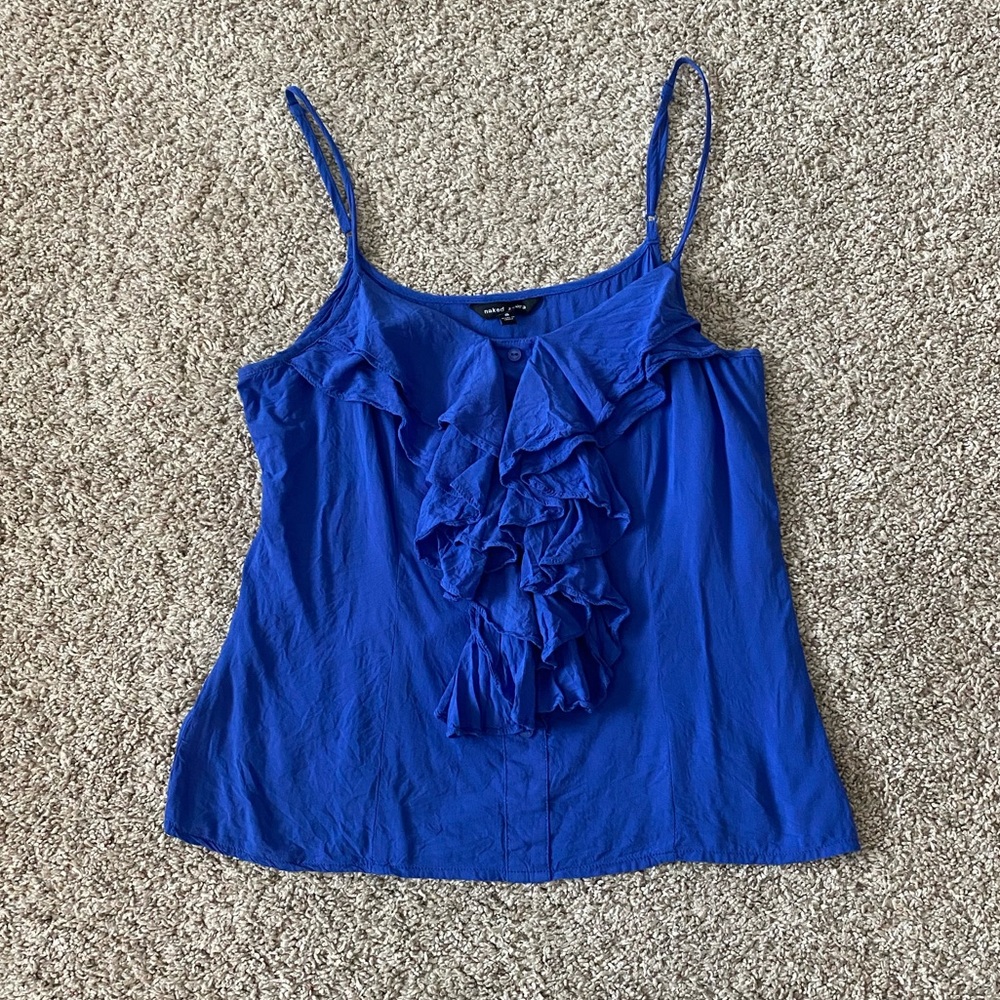Women’s Naked Zebra blue tank top blouse size Small